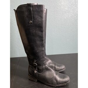 Blondo Venise Leather Riding Boots Black Knee High Waterproof 8M AquaProtect